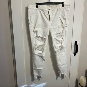 American Eagle Outfitters distressed white Jeans